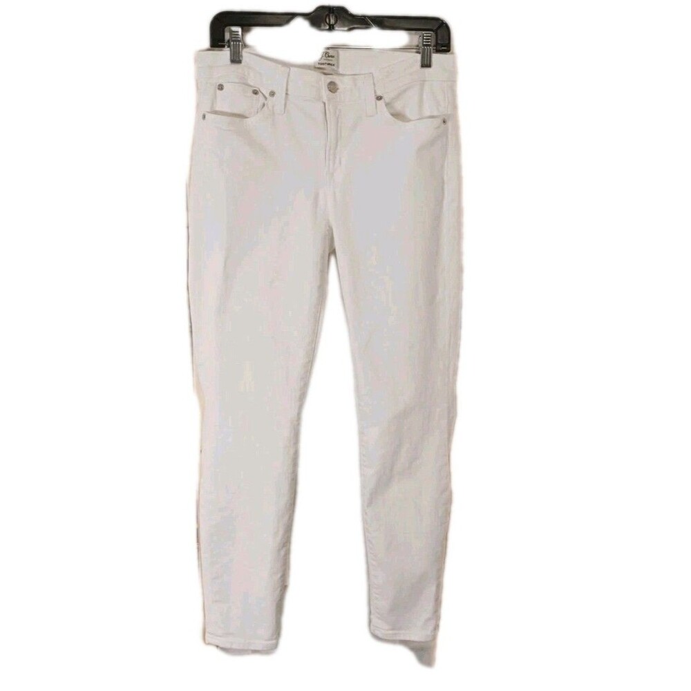 J.Crew Women's White Denim Toothpick Mid-rise Jeans 28×27